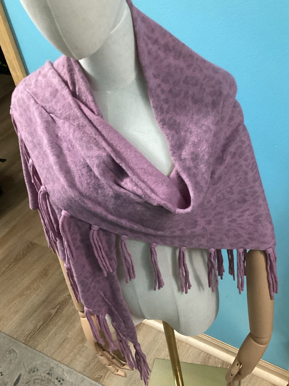 Fringed Lavender Wrap Scarf for Women